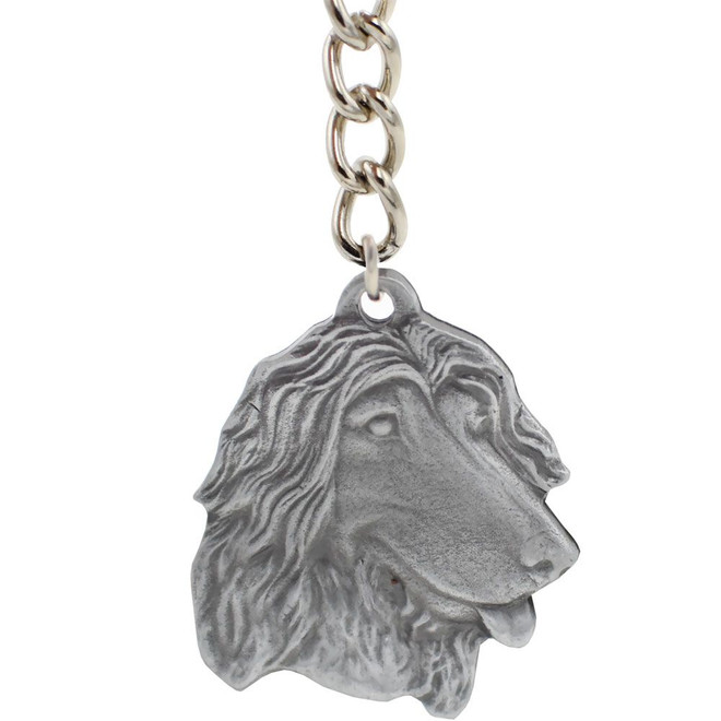 Dog Breed Keychain USA Pewter - Afghan Hound (2.5)