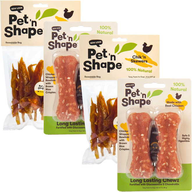 TREAT BUNDLE (2-Long Lasting Chewz Bone) + (2-Chic 'n Skewers)