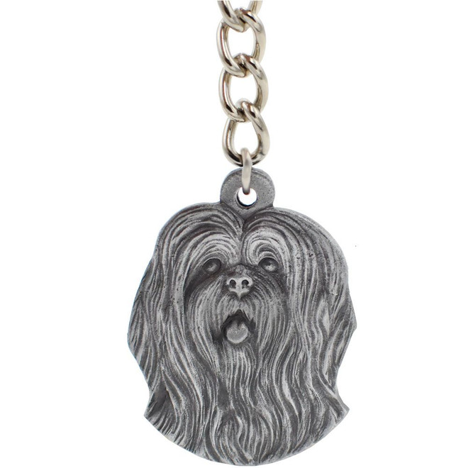 Dog Breed Keychain USA Pewter - Lhasa Apso (2.5)