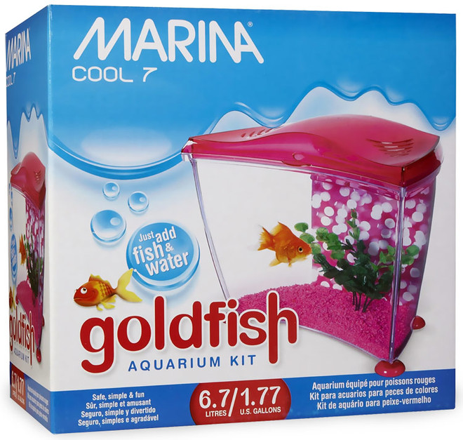 Marina Cool 7 Goldfish Aquarium Kit Pink (1.77 gal)