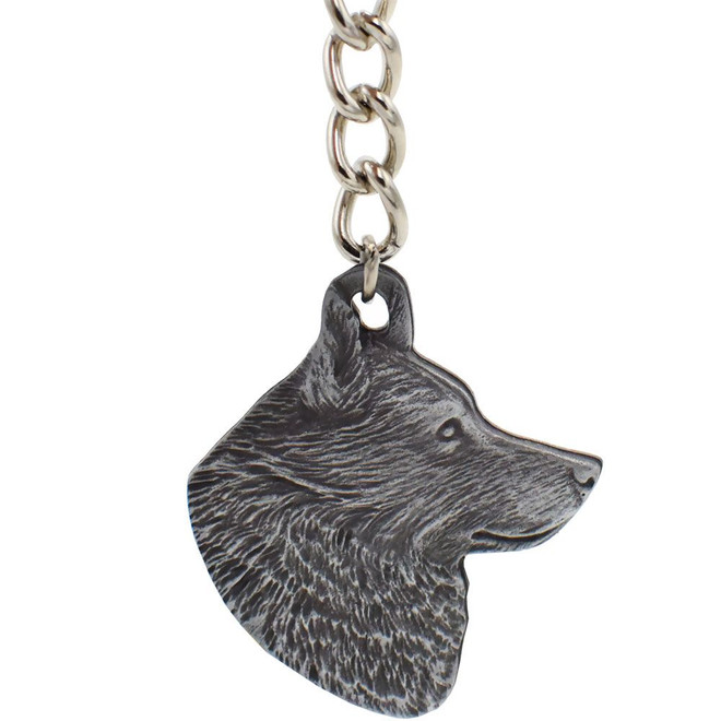 Dog Breed Keychain USA Pewter - Schipperke (2.5) Dog Breed Keychain USA Pewter - Schipperke (2.5)