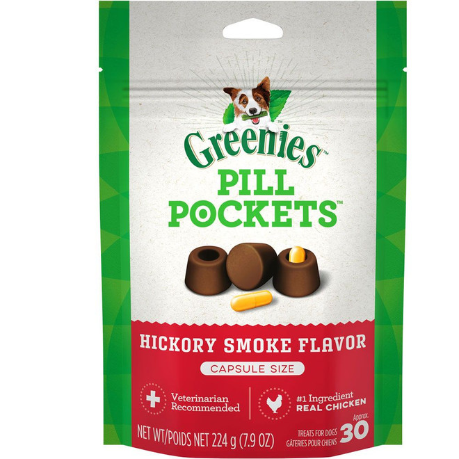 Greenies Pill Pockets Capsule Dog Treats - Hickory Smoke Formula 7.9 oz (30 count)