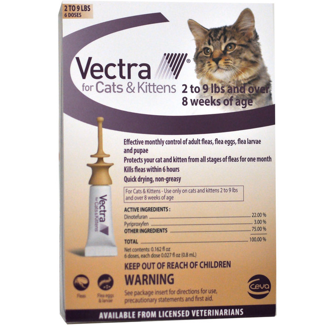 Vectra for Cats & Kittens 2-9 lbs - 6 Doses - [Fleas Protection]