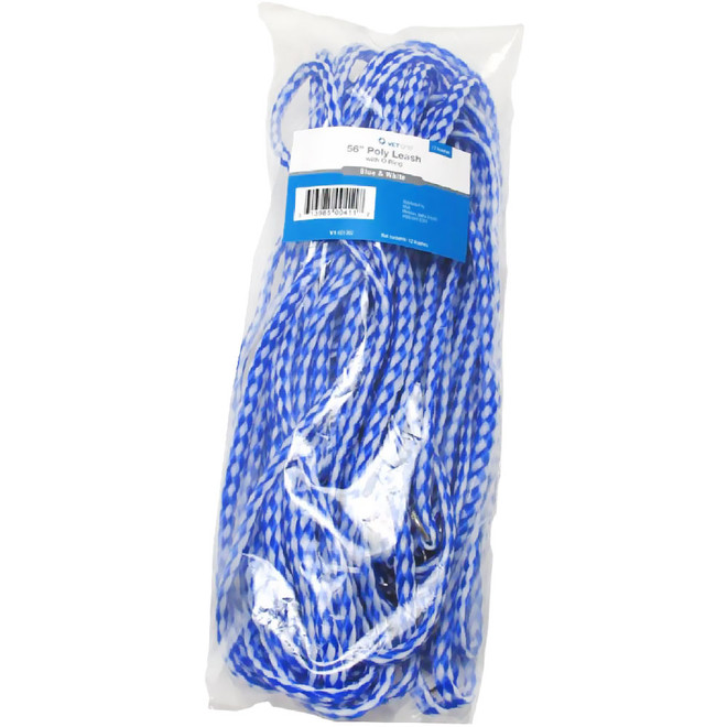 Braided Leash with "O" Ring - Blue (56") - Bag of 12 Leashes Braided Leash with "O" Ring - Blue (56") - Bag of 12 Leashes