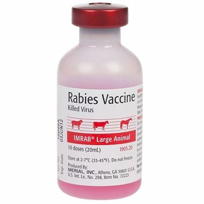 Imrab for Cattle, Sheep & Horses - Large Animal (10 Doses) - [Rabies Vaccine]