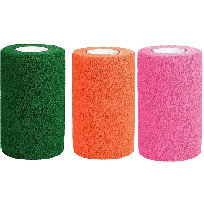 Cohesiant Wrap Fluorescent Color - Assortment (Green/Pink/Orange) (4x5yd) Cohesiant Wrap Fluorescent Color - Assortment (Green/Pink/Orange) (4x5yd)