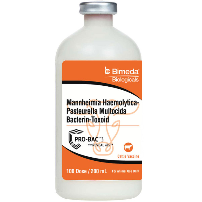 Pro-Bac 3 with Reveal ATS Cattle Vaccine, 100 dose, 200-ml