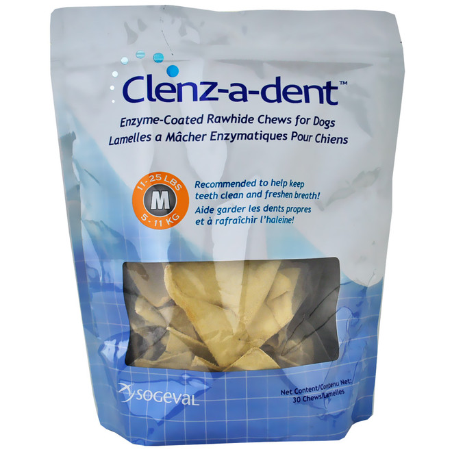 CLENZ-A-DENT Rawhide Chews Medium 30ct