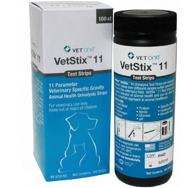 VetOne VetStix 11SG Urinalysis Test Strips, 100 Count