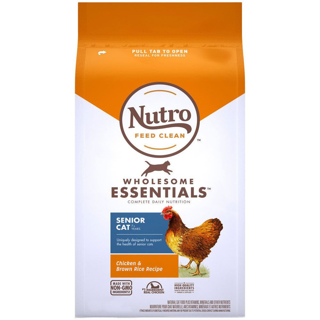 Nutro Whole Essentials Senior Indoor Natural Dry Cat Food for Healthy Weight Farm-Raised - Chicken & Brown Rice Recipe (14 lb)