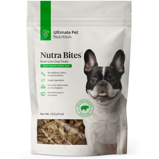 Ultimate Pet Nutrition Nutra Bites Bison Liver Dog Treats, 4-oz
