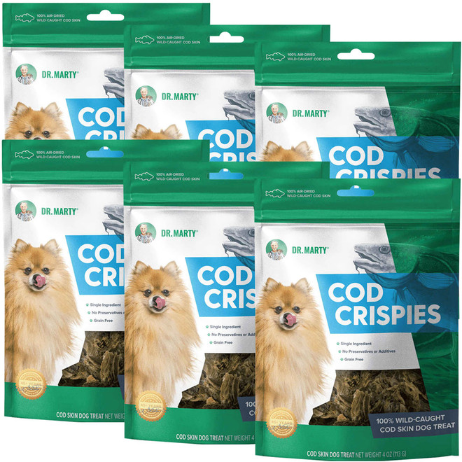 Dr. Marty Cod Crispies Freeze Dried Dog Treats, 6-PACK, 4-oz Dr. Marty Cod Crispies Freeze Dried Dog Treats, 6-PACK, 4-oz