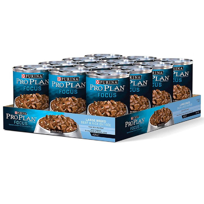 Purina Pro Plan Focus - Beef & Rice EntrÃ©e Canned Large Breed Adult Dog Food (12x13oz)