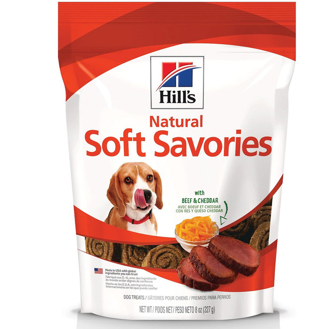 Hill's Soft Savories with Beef & Cheddar Dog Treats, 8-oz. Bag Hill's Soft Savories with Beef & Cheddar Dog Treats, 8-oz. Bag