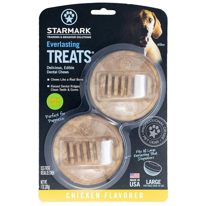 Starmark Everlasting Chicken Flavored Dental Dog Treats, Large, 2 count Starmark Everlasting Chicken Flavored Dental Dog Treats, Large, 2 count