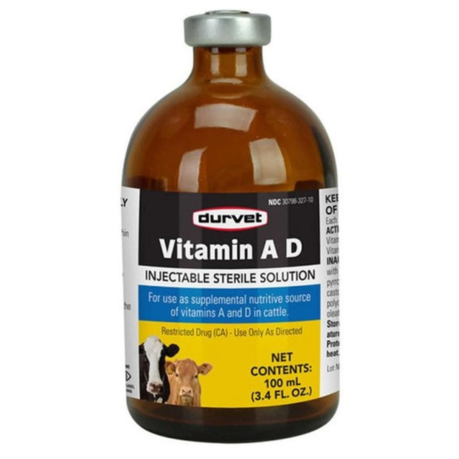 Durvet Vitamin A D Injectable Sterile Solution (100 mL) - [Supplement]