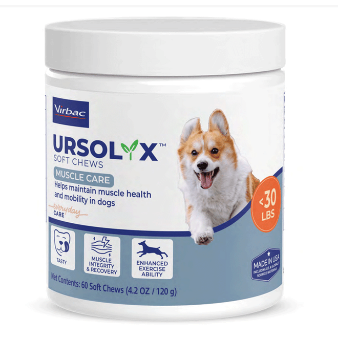 Ursolyx Soft Chews for Dogs - Small Less than 30 lbs (60 count) - [Muscle Support]