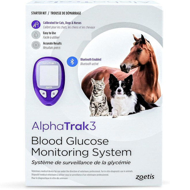 AlphaTRAK 3 Blood Glucose Diabetic Monitoring Starter Kit for Cats, Dogs, & Horses