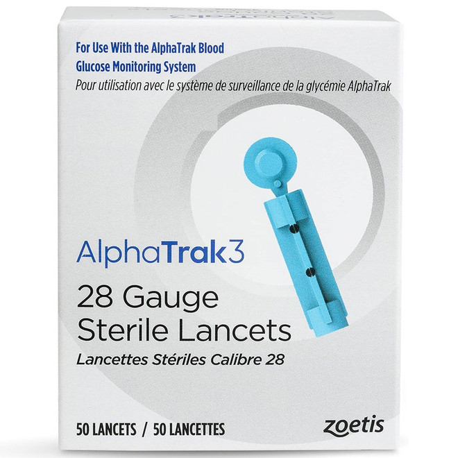 AlphaTRAK 3 Blood Glucose Diabetic Monitoring Lancets for Cats, Dogs, & Horses (50 count)