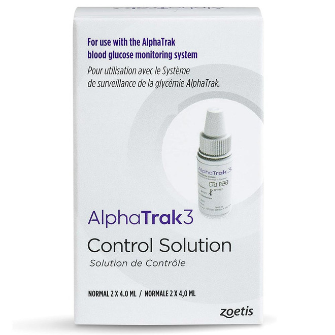 AlphaTRAK 3 Blood Glucose Diabetic Monitoring Control Solution for Cats, Dogs, & Horses (2 count, 4 mL)