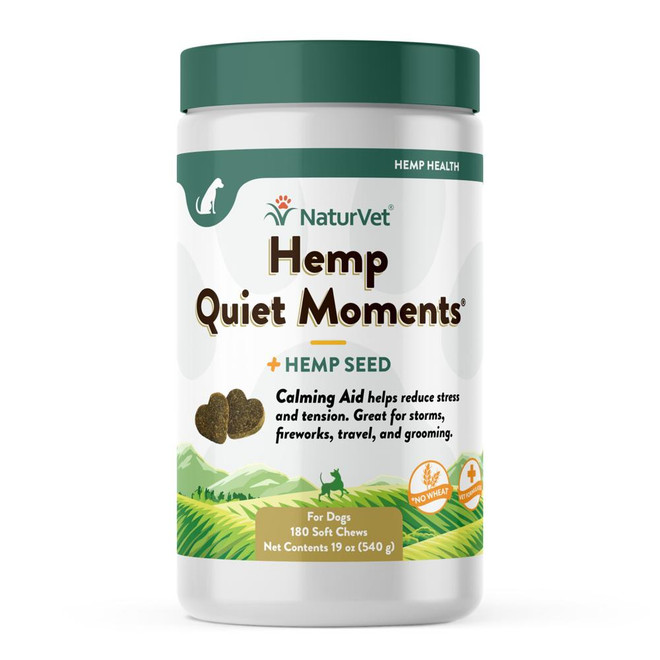 NaturVet Hemp Quiet Moments Calming Aid Soft Chew Supplements for Dogs (180 Count)