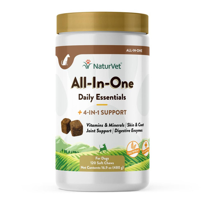 NaturVet All-in-One Daily Essentials Soft Chew Supplements for Dogs (120 Count)