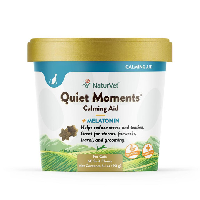 NaturVet Quiet Moments Calming Aid Soft Chew Supplements for Cats (60 Count)