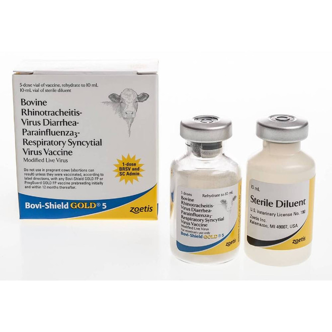 Bovi-Shield Gold 5 Vaccine for Cattle - 5 Doses (10 mL) - [Modified Live Virus]