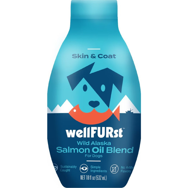 WellFURst Wild Alaska Omega-3 Salmon Oil Skin & Coat Health Supplement for Dogs, 18-fl oz bottle