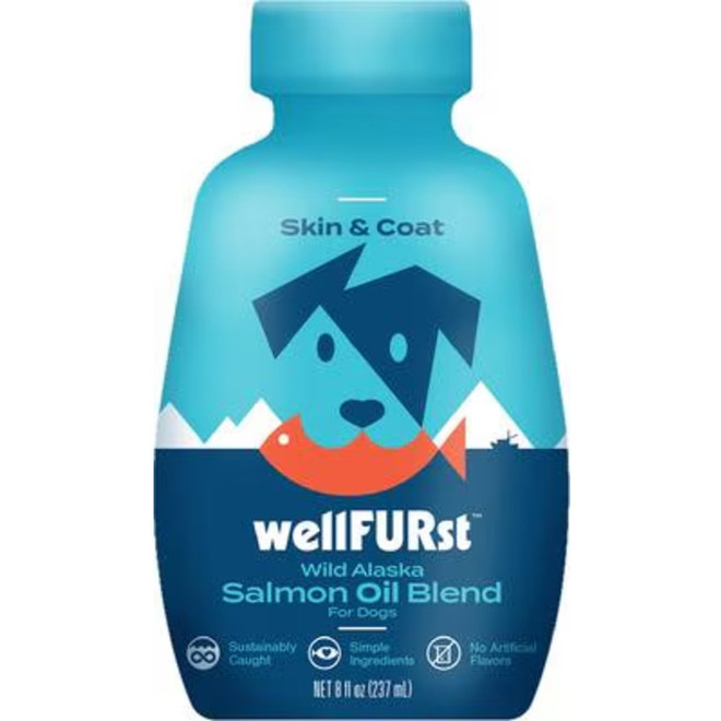 WellFURst Wild Alaska Omega-3 Salmon Oil Skin & Coat Health Supplement for Dogs, 8-fl oz bottle