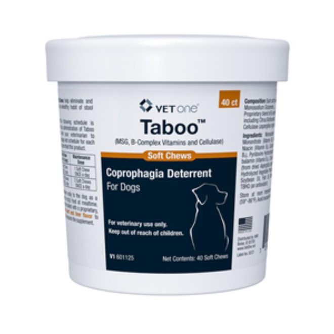 Taboo Coprophagia Deterrent Soft Chews for Dogs, 40 Count