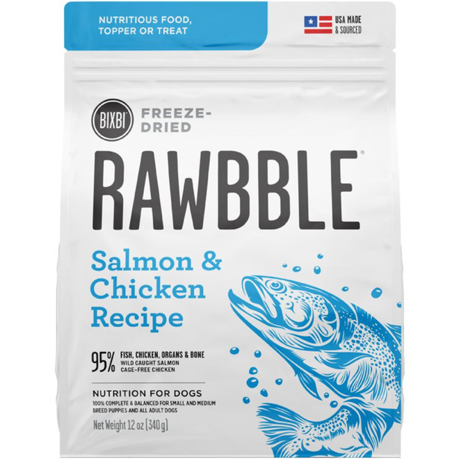 BIXBI DOG RAWBBLE SALMON CHICKEN FD 4.5OZ
