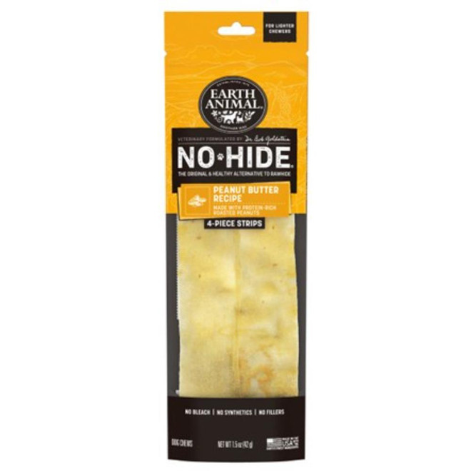 EA DOG NO HIDE PEANUT BUTTER STRIPS 4CT TREAT