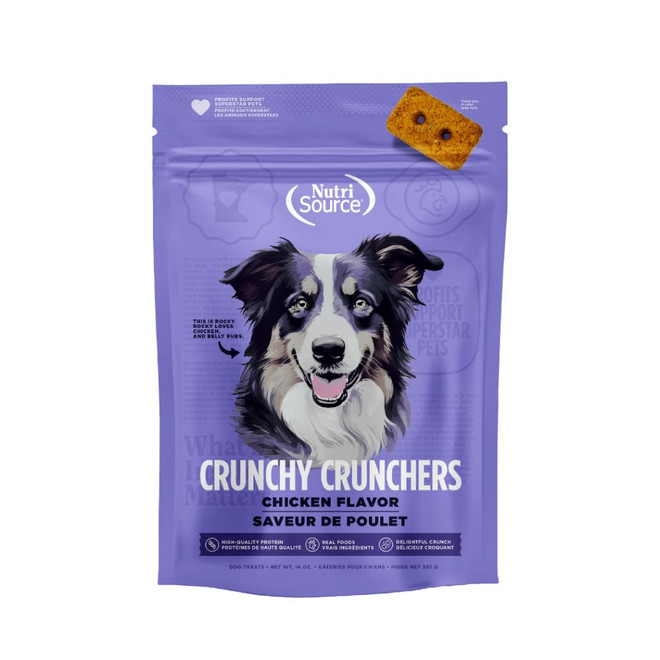 NUTRISOURCE DOG CRUNCHY CRUNCHERS CHICKEN GF TREAT 14OZ