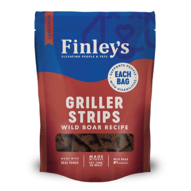 FINLEYS DOG GRILLER STRIPS WILD BOAR TREAT 6OZ