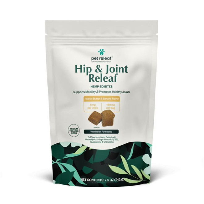 PET RELEAF DOG HIP JOINT RELEAF PB BANANA ORGANIC MEDIUM LARGE 7.5OZ