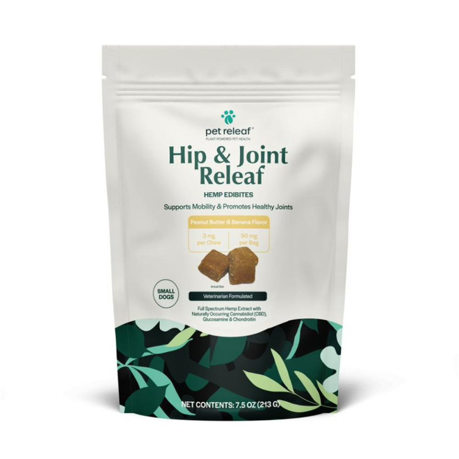 PET RELEAF DOG HIP JOINT RELEAF PB BANANA ORGANIC SMALL 7.5OZ