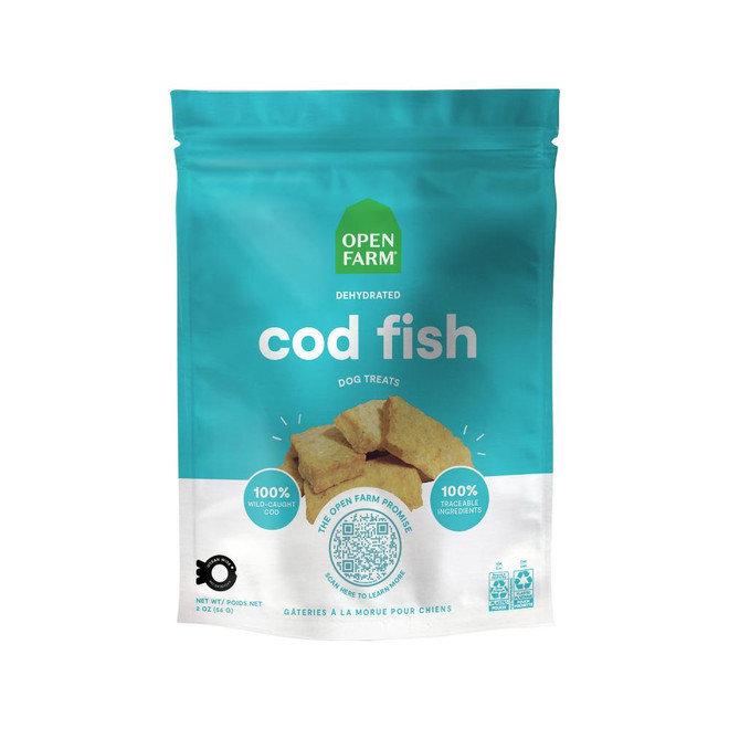 OPEN FARM DOG DEHYDRATED COD FISH TREAT 2OZ