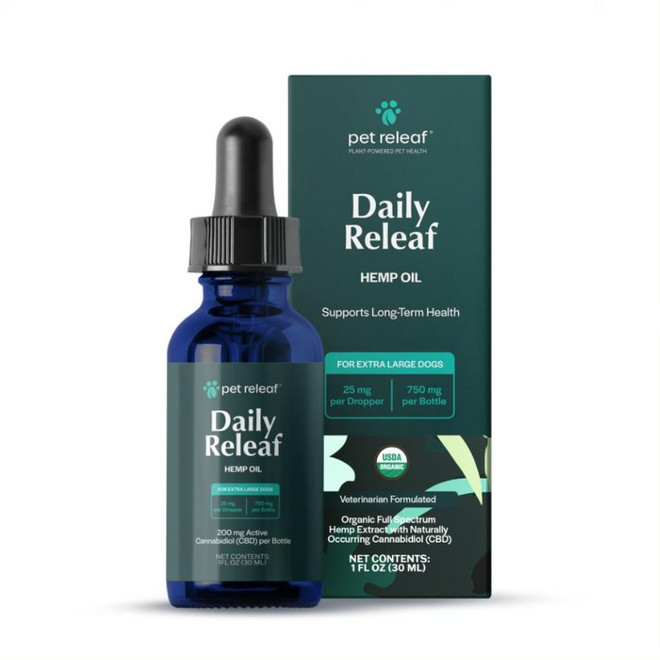 PET RELEAF DOG DAILY RELEAF 750 HEMP OIL ORGANIC 1OZ