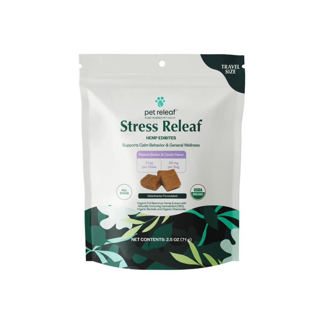 PET RELEAF DOG STRESS RELEAF PB CAROB ORGANIC TRAVEL SIZE 2.5OZ