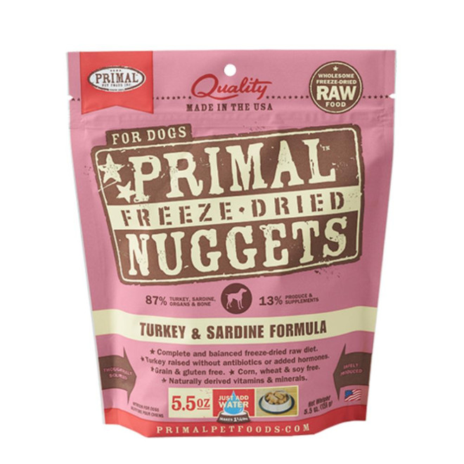 PRIMAL DOG NUGGETS TURKEY SARDINE FD 5.5OZ