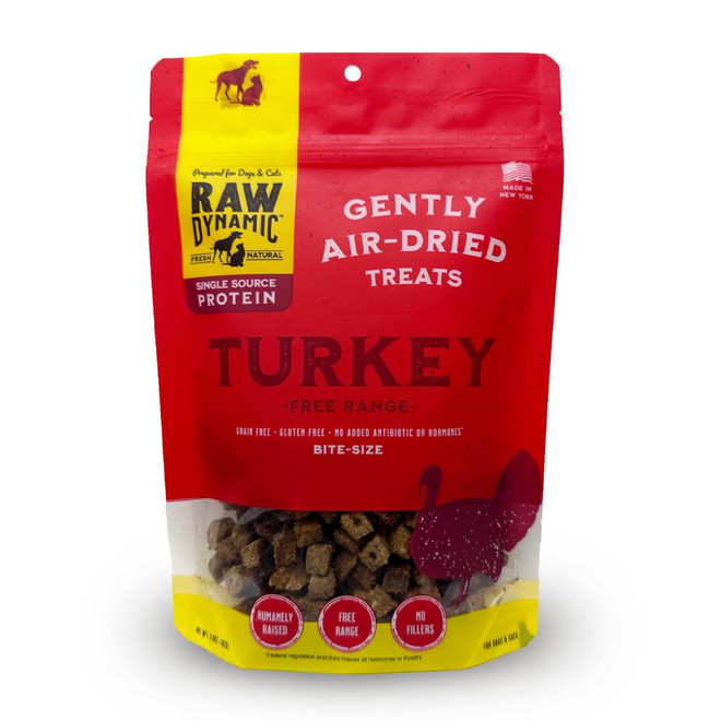 RAW DYNAMIC DOG CAT TURKEY AIR DRIED TREAT 3.6OZ