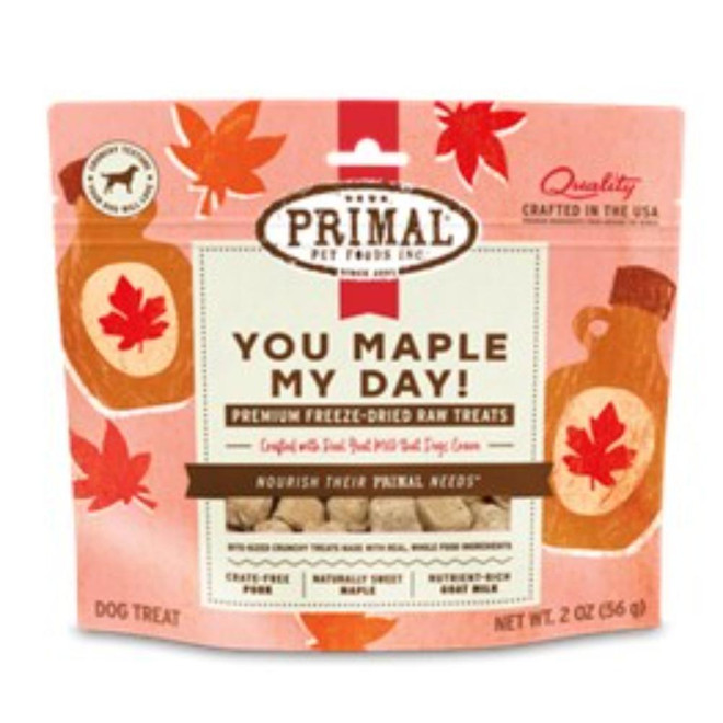PRIMAL DOG GOAT MILK PORK MAPLE FD TREAT 2OZ
