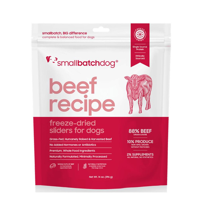 SMALLBATCH DOG SLIDERS BEEF FD 14OZ