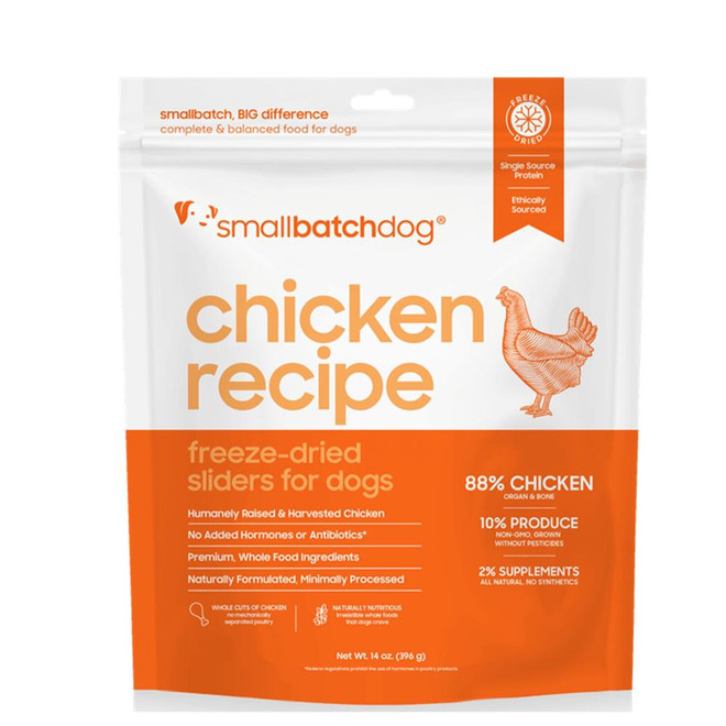 SMALLBATCH DOG SLIDERS CHICKEN FD 14OZ