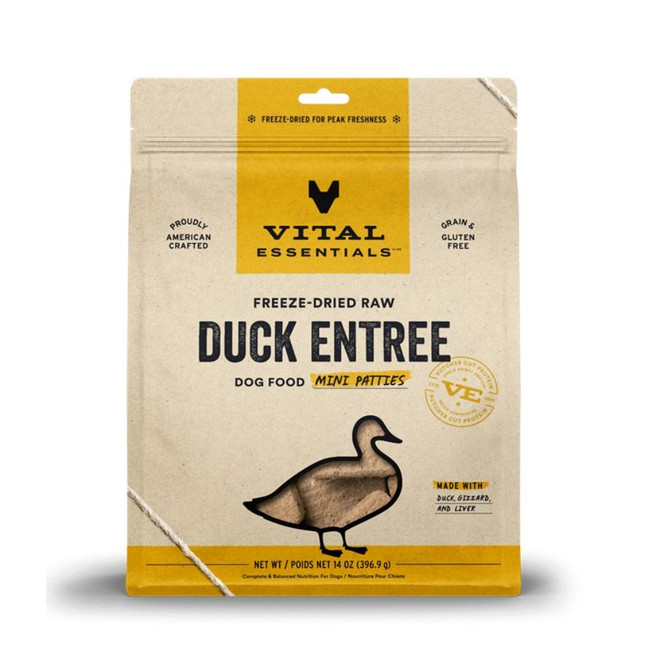 VE DOG MINI PATTIES DUCK FD 14OZ