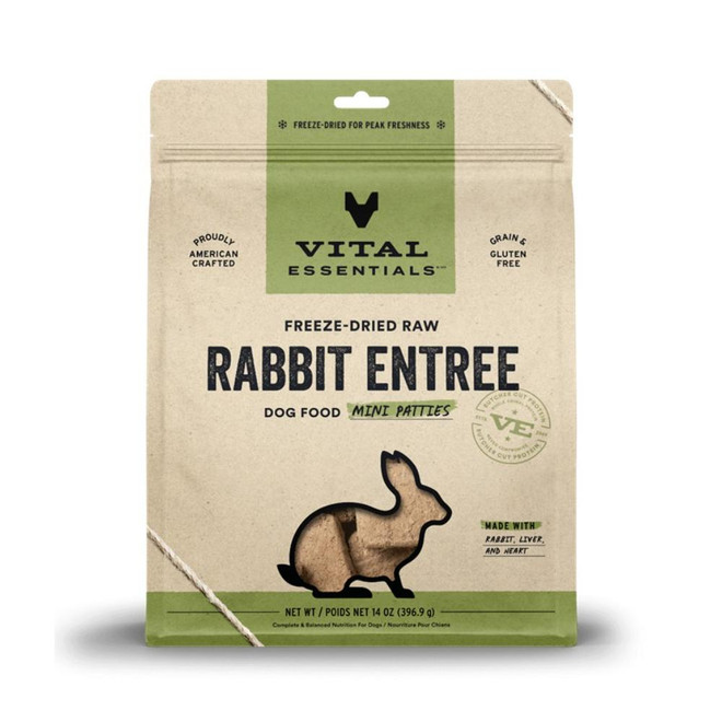 VE DOG MINI PATTIES RABBIT FD 14OZ