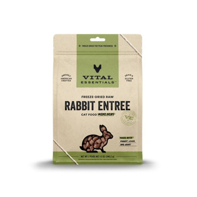 VE CAT CRUNCHY MINI NIBS RABBIT FD 12OZ