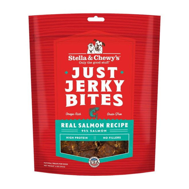 SC DOG JUST JERKY BITES SALMON TREAT 6OZ