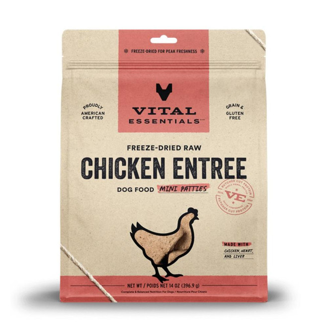VE DOG MINI PATTIES CHICKEN FD 14OZ